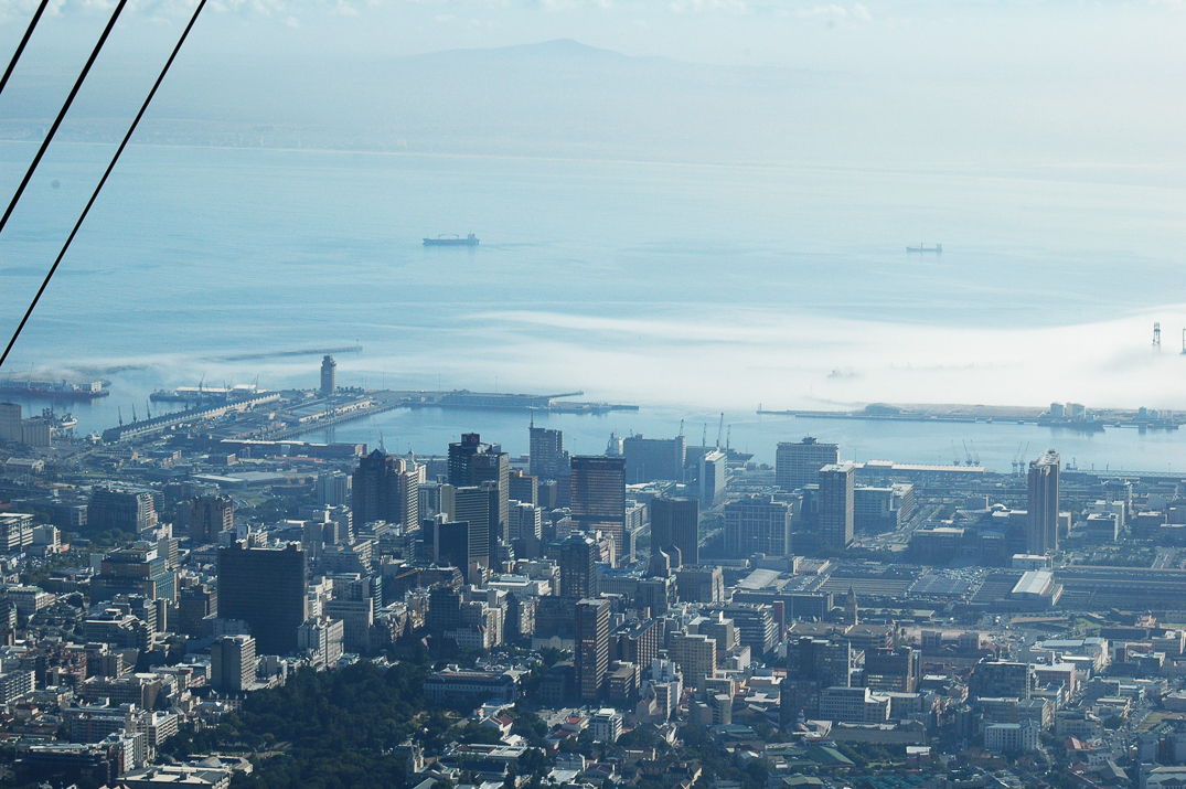 La ville et la baie du Cap vue du téléphérique