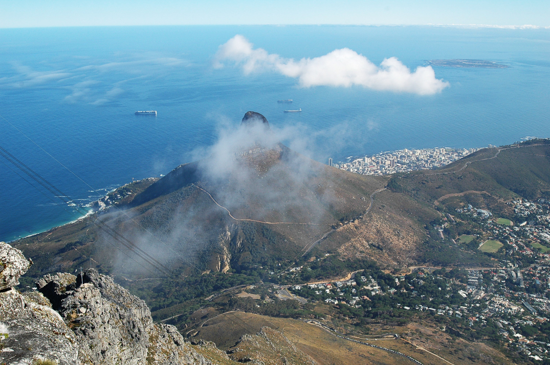 La ville et la baie du Cap vue du téléphérique